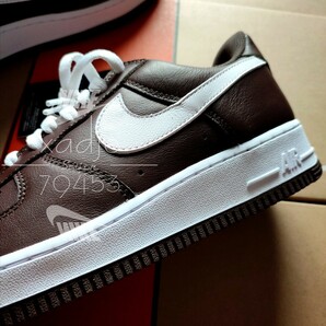 新品 正規品 NIKE ナイキ AIR FORCE1 LOW エアフォース1 ロー レトロ 茶 ブラウン 白 28cm US10 本革 リアルレザー 箱付きの画像2