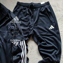 新品 正規品 adidas アディダス 上下セット セットアップ ジャージ ジャケット パンツ 紺 ネイビー 三本ライン 裾ファスナー付き 薄手 XL_画像7