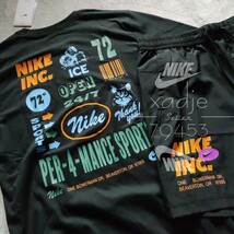 新品 正規品 NIKE ナイキ上下セット Tシャツ ハーフパンツ ロゴ プリント セットアップ NIKE INC 黒 ブラック マルチ 2XL XXL_画像2