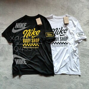 新品 正規品 NIKE ナイキ BODY SHOP ジャージ 半袖 Tシャツ 2枚セット 黒 ブラック 白 ホワイト ロゴ プリント M