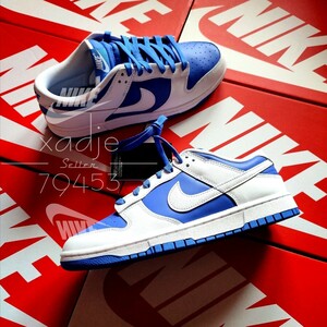  new goods regular goods NIKE Nike DUNK LOW RETRO Dan Claw retro blue Racer blue 29cm US11 leather real leather box attaching 