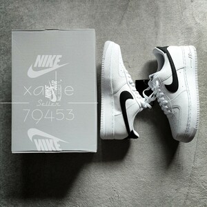 新品 正規品 NIKE ナイキ AIR FORCE1 LOW エアフォース1 ロー 07 白 ホワイト 黒 ブラック 白 27.5cm US9.5 レザー 箱付き