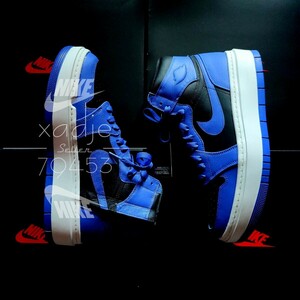  новый товар стандартный товар NIKE Nike AIR JORDAN 1 Jordan высокий e уровень -to чёрный синий белый Royal WMNS 28.5cm ( реальный качество 27.5~28cm) US11.5 натуральная кожа с коробкой 