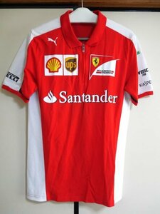 ▽♪ PUMA プーマ SCUDERIA FERRARI スクーデリア フェラーリ ハーフジップ 半袖ポロシャツ F1 赤 S