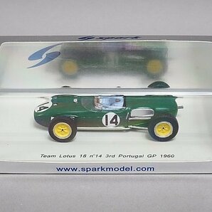 Spark スパーク 1/43 Lotus ロータス F1 18 ポルトガルGP J.クラーク 1960 #14 S1840の画像4