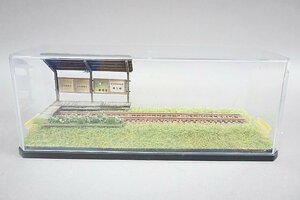 Nゲージ 鉄道模型 駅 ジオラマ ケースサイズ：縦/約8cm×横/約21cm×奥行/約7cm