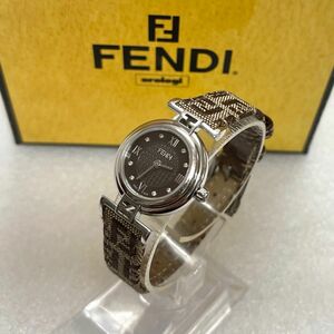 稼働　本体美品　FENDI オロロジ クォーツ モーダ ズッカ　フェンディ腕時計 レディース　ブラウン　