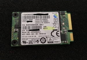 SAMSUNG MLC SSD 256GB MZ-MTD2560 /0L1 mSATA ((動作品・2枚限定！)) 