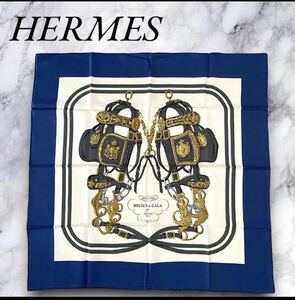 【1円スタート】HERMES エルメス スカーフ カレ90シルク 式典用馬勒 BRIDES de GALA 美品