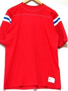＠ビンテージスポーツウェア社ナンバリングTシャツt578 大きい 背番号 ナンバー 赤 レッド 80's 70's フットボール