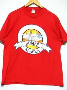 @ビンテージ Sports wear スポーツウエア社 Tシャツt71 L 赤 80's アンカレジ アラスカ州