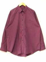 @美品 バンヒューセン VANHEUSEN ボタンダウン チェック柄 長袖シャツSL121 XL 大きいサイズ アメリカ古着_画像1