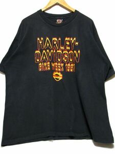＠ハーレーダビッドソン HARLEY-DAVIDSON Tシャツt528 XXL 黒 アメリカ古着 ビックサイズ