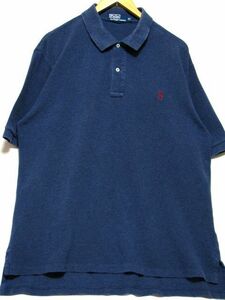 ＠美品 ラルフローレン RALPH LAUREN 半袖ポロシャツRB343 XL アメリカ古着 無地 ビックサイズ