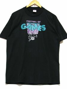 ＠美品 JERSEYS ジャージーズ Tシャツt889 アメリカ古着 黒 ブラック フィフティーフィフティ 黒装束 ルート66