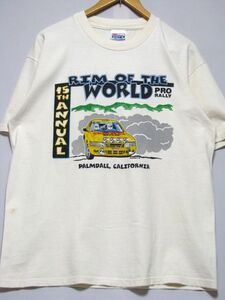 ＠Hanes ヘインズ RIM OF THE WORLD PRO RALLY リム オブ ザ ワールド プロ ラリー Tシャツt48 アメリカ古着 三菱自 SUBARU