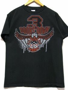 ＠3ドアーズ ダウン 3 Doors DownＴシャツt439 ハードロック 黒 Here Without You アメリカ古着 バンドT