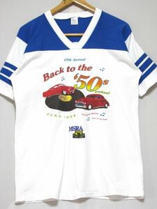 ＠美品 ビンテージ 50s イベントＴシャツt605 80s アメリカングラフティー ホットロッド インパラ ベルエア