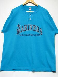 ＠MLB シアトル・マリナーズ Seattle Mariners ラッセルアスレティック Russell Athletic ヘンリーネックＴシャツt791 XL