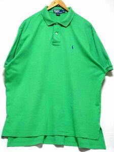 ＠美品 ラルフローレン 無地 RALPH LAUREN 半袖ポロシャツRB463 XL アメリカ古着 POLO ビックサイズ 緑