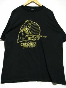 ＠美品 CAPONE'S Dinner Show レストラン カポネ ディナー&ショー Tシャツt802 XL アメリカ古着 ビックサイズ ブラック