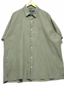 ＠美品 ノーティカ NAUTICA ボタンダウン 半袖シャツst371 XXL アメリカ古着 ビックサイズ 大きいサイズ 無地