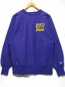 ＠アメリカ製 ブルーインズ チャンピオン リバース Champion Reverse Weave スウェットc118 パープル 紫 NHL ホッケー L