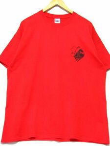 ＠美品 GILDAN ギルダン Tシャツt748 アメリカ古着 XL 赤 プリント ビックサイズ