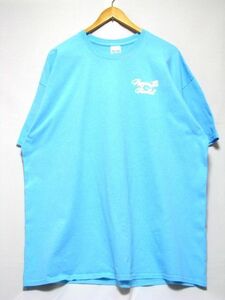 @美品 ギルダン GILDAN ビックサイズプリント Tシャツ t707 アメリカ古着 大きなサイズ 水色