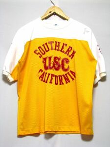＠80's vintage ビンテージ University of Southern California 南カルフォルニア大学 スポーツ メッシュTシャツt622 アメリカ古着
