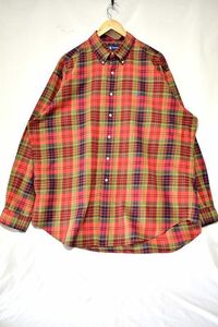 ＠美品 ラルフローレン RALPH LAUREN 長袖シャツRB580 XL 大きいサイズ アメリカ古着 ボタンダウン チェック柄