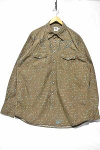 ＠美品 シンチ cinch 長袖ウエスタンシャツw490 XL アメリカ古着 南部 カントリー ターコイズブルー