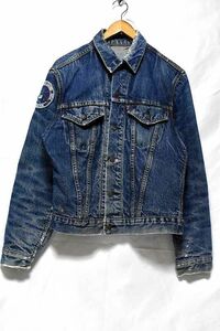 ＠激しい色落ち 蜂の巣 雰囲気抜群 パッチ付き Levi's70505 BiG E トラッカー ジャケットj436 ビンテージ アメリカ古着 US古着