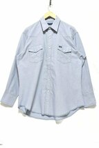 ＠美品 ラングラー Wrangler 長袖シャンブレー ウエスタンシャツw529 Xl アメリカ古着 ビックサイズ_画像1