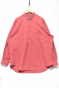 @美品 OXF ラルフローレン RALPH LAUREN 長袖シャツRB650 XL ビックサイズ アメリカ古着