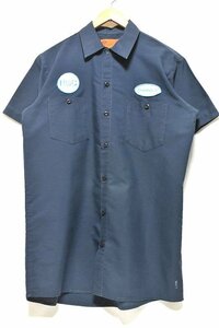 ＠パッチ付き ディッキーズ Dickies 半袖ワークシャツwr493 M アメリカ古着 アメ車