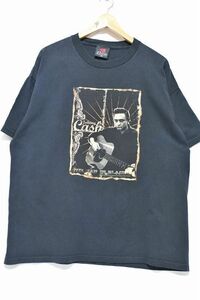 @美品 珍品 希少 Johnny Cash ジョニーキャッシュ Tシャツ tt28 アメリカ古着 XL ブラック カントリー ロカビリー ブルース