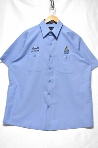 ＠美品 UniWeave ユニウェーブ 半袖ワークシャツwr451 ビックサイズ XL アメリカ古着 大きなサイズ