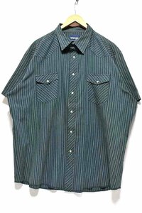 ＠美品 ラングラー Wrangler 半袖 ウエスタンシャツw564 XL アメリカ古着 ビックサイズ 大きいサイズ 深緑