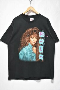 ＠美品 93s リーバ・マッキンタイア Reba ツアー Tシャツtt226 XL 黒 カントリー オクラホマ