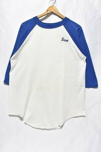 ＠美品 80'S フロッキープリント ラグランTシャツtt260 アメリカ古着 L ビンテージ 70年代 80年代