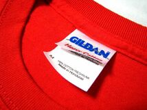 ＠美品 GILDAN ギルダン Tシャツ t845 Mサイズ アメリカ古着 レッド 赤 消防署 ファイヤーデプト_画像3