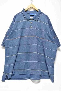 ＠美品 特大 タウンクラフト TOWNCRAFT 半袖ポロシャツp415 XXXXL US古着 ビックサイズ 紺色 4XL