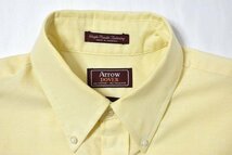 ＠美品 米国製 アロー ARROW ボタンダウン 半袖シャツst427 M アメリカ古着 黄色 イエロー_画像3