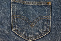 ＠ 色落ち綺麗 リーバイス Levi's デニムボアベストj393 アメリカ古着 インディゴ ウエスタン 70's オレンジタブ_画像7