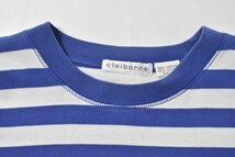 ＠Liz claiborne リズクレイボーン ボーダーTシャツtt332 L イタリア 青X白_画像3