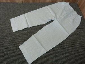 GY172-12)linen pyjamas / pants / flax 100%/ blue / waist rubber / lady's / pyjamas / free size / new goods / made in Japan /