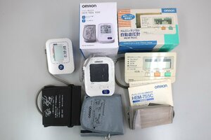 (A1)1円～ 血圧計 3点 omron HEM-755C HCR-7006 A&D UA-651MR オムロン エーアンドデイ 上腕式 ヘルスケア 電通確認済 中古