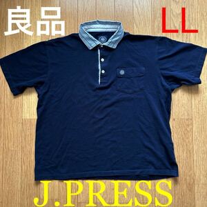 良品 J.PRESS ジェイプレス 半袖 ポロシャツ ネイビー サイズLL オンワード樫山