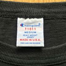 美品 Champion T1011 チャンピオン Tシャツ ブラック 胸ポケット MADE in USA サイズM_画像4